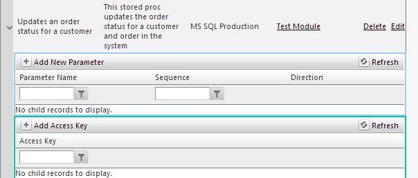 Once the Module has been created, parameters need to be defined. Since this is a stored procedure, you will need to ensure the parameters from the SOAPbox match the parameters in the database.