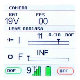 ACTIVATE CINEFADE MODE With the light filter at position of maximum transmission, the iris slider is used to set exposure as usual.