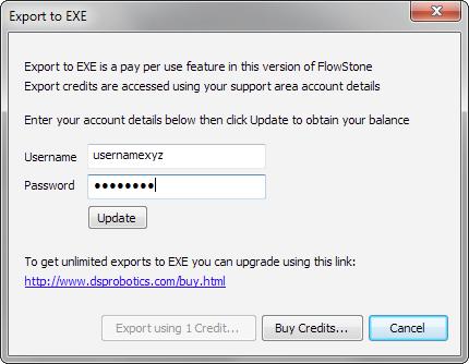 CHAPTER 2 Now Click Create; in FlowStone Enterprise or FlowStone Pro you can make as many EXE s as you like, but in FlowStone FREE there is a restriction.