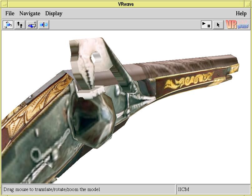 Figure 2: VRwave in Flip mode displaying a textured model of a cavalry