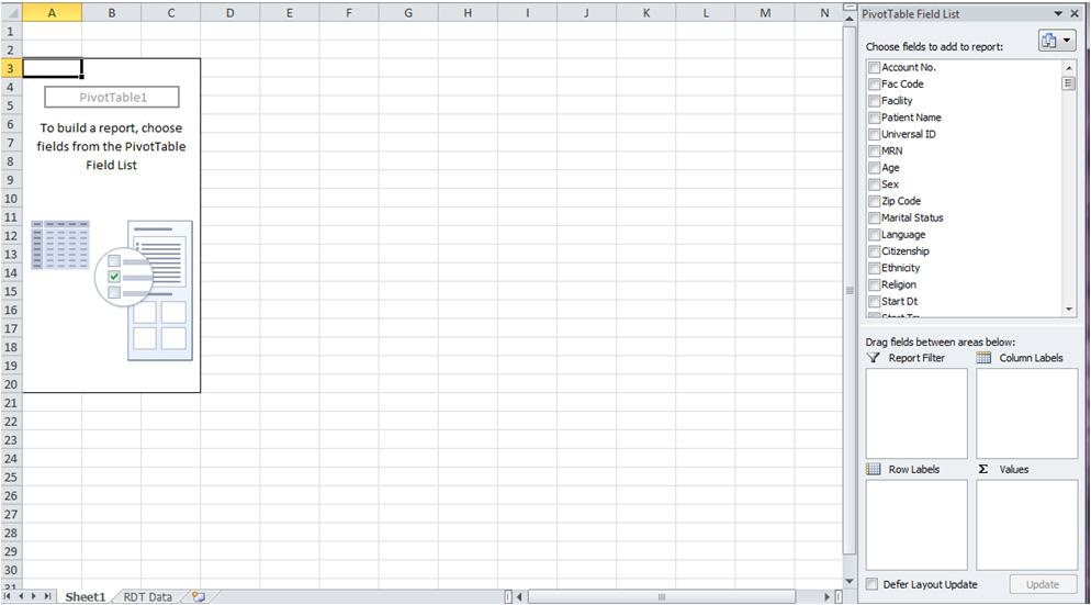 Creating a Simple Pivot Table (continued) 5.