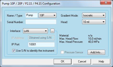 If the Pump S 1050 is controlled by RS-232, in the pump s own