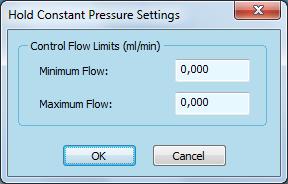 65 Creating an Instrument Control Method while HOLD MAX PRESSURE allows a flow range to be defined at which to run the pump at the selected maximum pressure. Fig. 94 Setup for P 6.