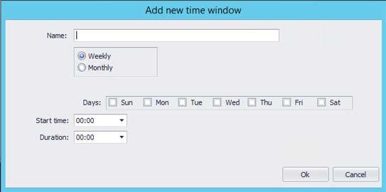 Installation Manual 4. CCE Installation 3. You can add new time windows definitions using the Add new time window button: Figure 4-33: Add new update time window 4.
