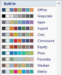 When you have checked them all out, click your cursor on one you like the best. Your spreadsheet now has different colours and fonts from those of the original template you selected.