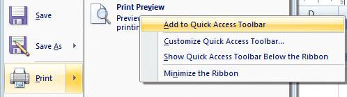 Print Preview Button in Quick Access Toolbar Since you ll be using the Print Preview feature frequently, it would be nice to have a button in the Excel Quick Access Toolbar, so you won t have to do
