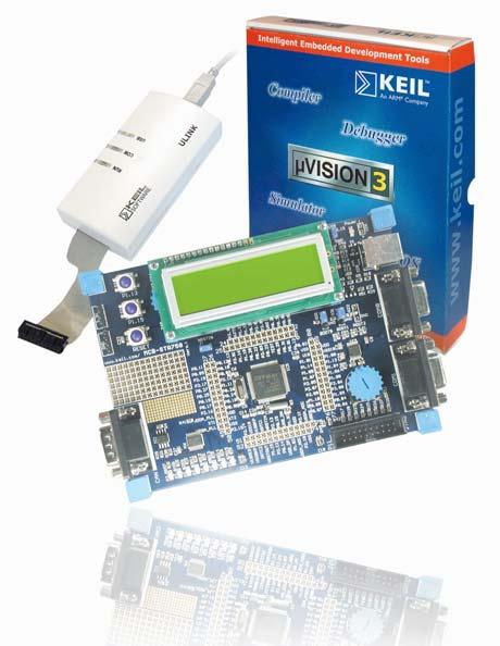 STM32 STR91X-SK/KEI, STR7 Keil starter kits for ST ARM core-based microcontrollers Data brief Features The ARM RealView Microcontroller Development Kit complete development software package with: