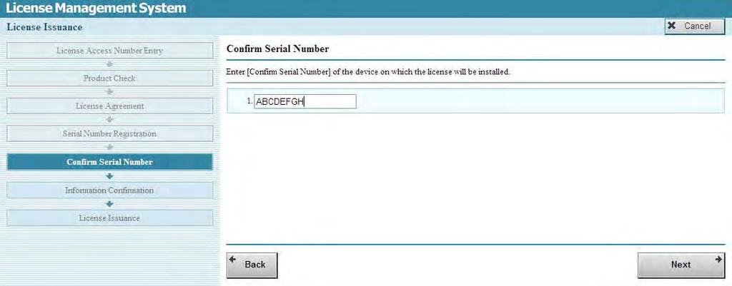 csv file, click the [Batch Register Several Device Serial Numbers Using a File (.