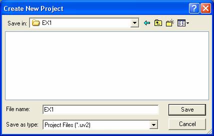 For example,if you want to create Project File named EX1 and save in folder named EX1, you can