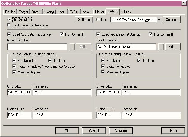 Simulator The Core Simulator can be selected by the menu: Flash Configure Flash Tools.