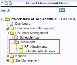 4.4. Documents Use the Documents section to upload documents to RFIs, Submittals, or Projects.