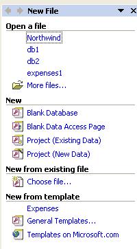 PAGE 10 - ECDL MODULE 5 (USING MICROSOFT ACCESS XP) - MANUAL 5.1.2.3 Create a new database To create a new database Click on the File drop down menu & select the New command.