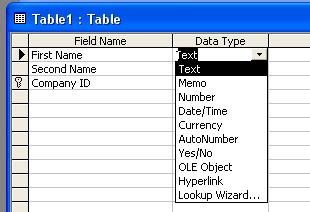 PAGE 32 - ECDL MODULE 5 (USING MICROSOFT ACCESS XP) - MANUAL Towards the bottom of the screen you can see information displayed relating to field attributes.