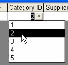 PAGE 57 - ECDL MODULE 5 (USING MICROSOFT ACCESS XP) - MANUAL To filter records in a table datasheet by form Open a database table. The example shown lists products offered by a toy store.