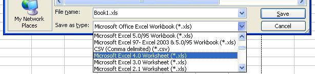 Saving a file in an earlier Excel format From the File drop down menu, click on the Save As command.