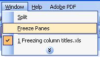Freezing and unfreezing column titles Open a workbook called Freezing column titles.