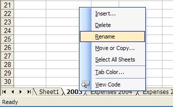 Right click on the worksheet tab that you wish to rename, in this case the