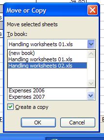 Select the name of the second workbook, (Handling Worksheets 02 in the example