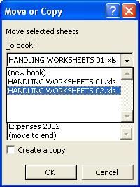 ECDL Module Four - Page 59 Moving a worksheet within a workbook (the quick way) Switch back to the first workbook (i.e. Handling Worksheets 01).