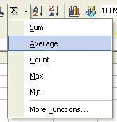 and select the Average function.