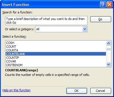 Within the Functions Arguments box that is now displayed, enter the range