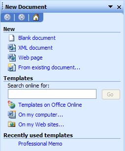 You will see a range of options displayed within the Task Pane (displayed to the right of the main Word window).