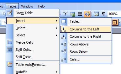 ECDL Syllabus Five Using Windows XP / MS Office 2003 - Module Three - Page 75 Inserting