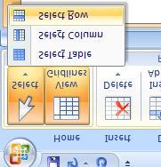 ECDL Module Six - Page 64 Click on the Layout tab and from within the Table section, click on the Select icon.
