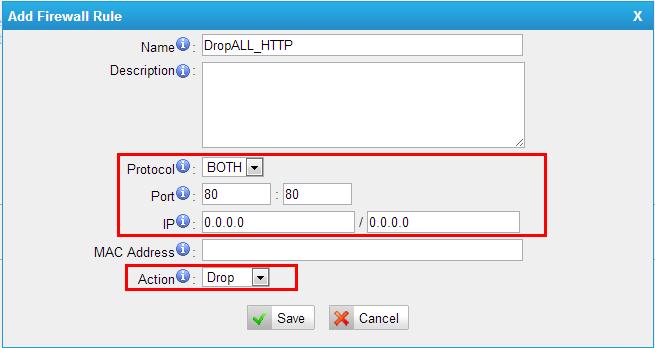 Step5. Block the web connection of the other IP address that are not added into accept list.