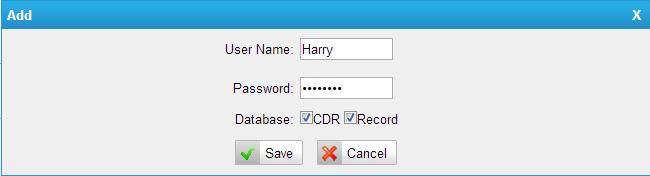 For example, username: Harry, password: