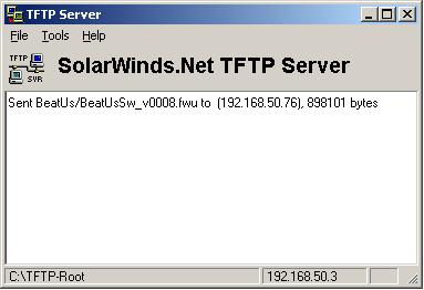 The log window of the TFTP server: 8.6 Handset(s) and Repeater Firmware Upgrade On the Firmware Update Settings page enter the relevant handset/repeater firmware for each type (e.g. 273 for V273) to upgrade or downgrade > press Save button to initialize the process of updating all handsets.