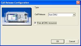 Double click on GSM Call Release and activate the check box Free all CMU Resources. This means, that the test item switches of the CMU signaling generator after the call has been finished.
