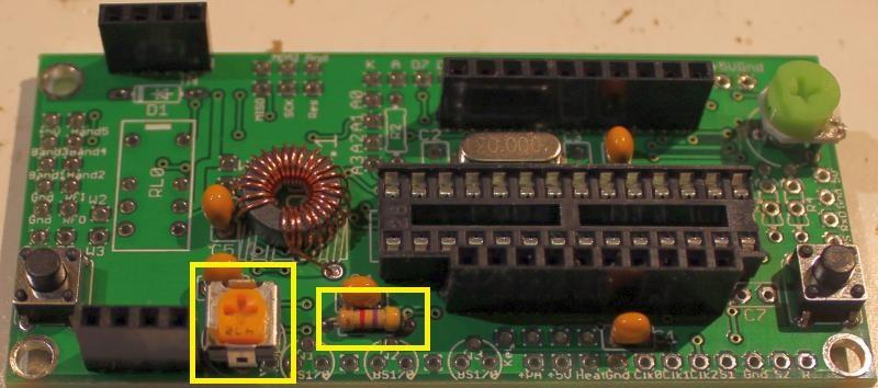5) Solder the sockets for the Si5351A synthesiser module Skip this step if you are building a kit which does not need the Si5351A Synth module. E.g. clock kit.