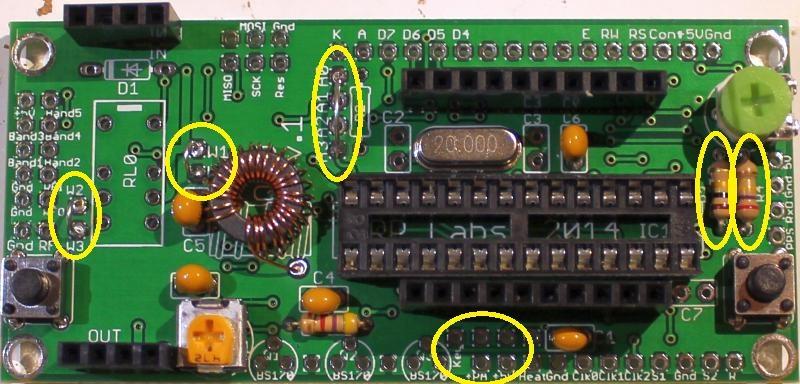 IMPORTANT: Turn the trimmer potentiometer all the way ANTI-clockwise, BEFORE applying power to the board. Please see section "PA bias set-up" below.