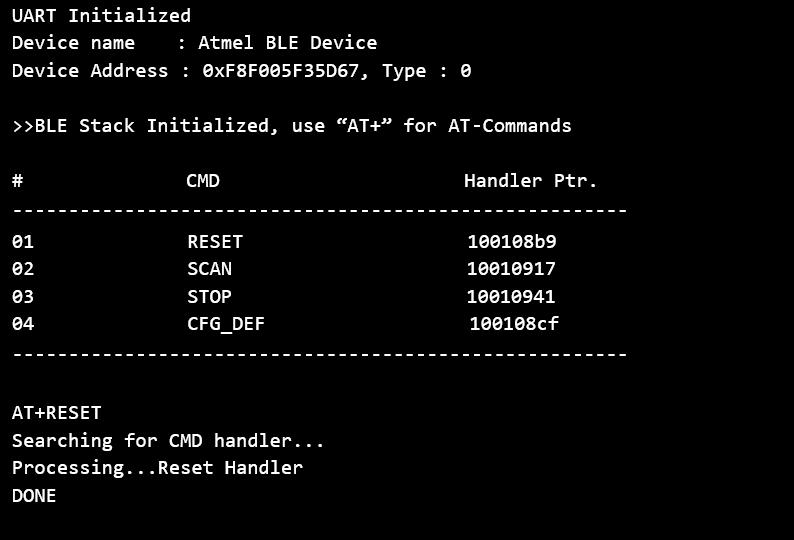 Figure 5-85. RESET Command 4. CFG_DEF command to configure the device, type AT+CFG_DEF and then press the <Enter> key. Figure 5-86. CFG_DEF Command 5.