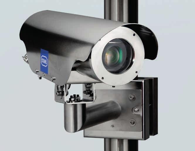 The camera enclosure is entirely made out of electropolished stainless steel, and therefore ideally suited for a multitude of surveillance