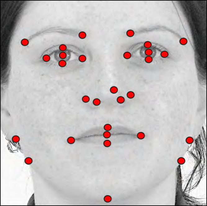 PUT Face Facetracer Figure 5.1: These two images are examples of faces from the two datasets. The left image is from PUT and there are 30 landmarks present.