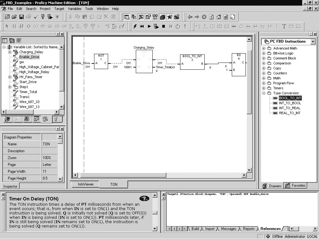 3 Logic Developer - PC Function Block Diagram Editor Working with the FBD editor - Offline The FBD editor interacts with the Machine Edition tools to provide maximum flexibility when editing a