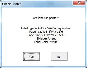 Some printers require sheets to be inserted right side up and some require right side down. b. Then select the Yes button.