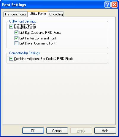 Bitmap Font Settings List Bitmap Fonts: When this checkbox is checked, the bitmap fonts can be used on the application. When not checked, the bitmap fonts cannot be used.