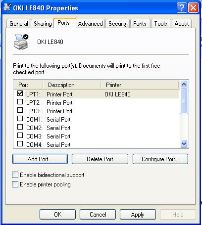 Specifying a network path for the printer port 1. Right-click the printer icon and select the [Properties]. Select the [Ports] tab in the Properties screen and click the [Add Port] button. 2.