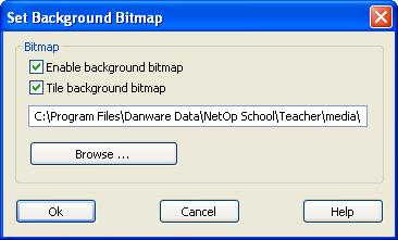 It enables you to manage the background image in these elements: Bitmap þ Enable background bitmap: Leave checked to use a background image.
