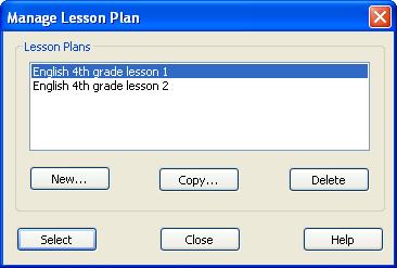 Class. New: Click to show this window: Specify a Lesson plan name and click OK to create an empty Lesson plan.