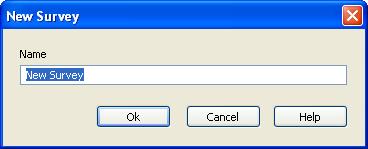 Surveys To create a Survey, click the Tests view pane Surveys tab context menu New survey command to show this window: Specify a Survey Name that will be shown in capital letters when the Survey
