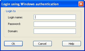 If Windows teacher profiles are used, this window will be shown in front of the Teacher window when loading the Teacher and after logging off from the Teacher: Specify your Windows login