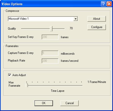 It enables you to specify video properties in these elements: Video codec []: The drop-down box list will contain the names of available video codecs.