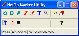NetOp Marker Utility NetOp marker utility enables you to create figure and text markers on top of a screen image and magnifying a section of a screen image.
