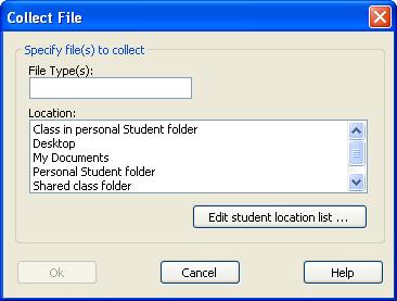 Specify a file name or a file mask (a file name with wildcard characters like *) to collect one or multiple files in the Student computer location selected in the Location pane below.