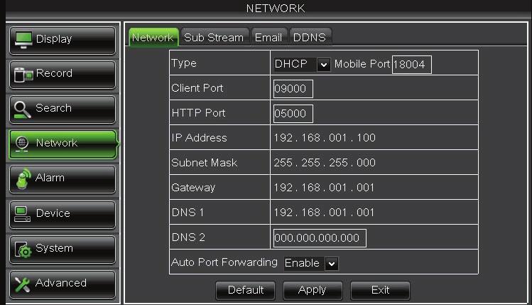Finding your DVR s IP Address By default, the DVR IP mode is set to DHCP. This means the DVR will automatically retrieve an IP address from the router that it is connected to.