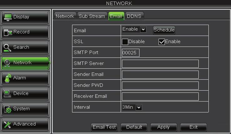 DDNS Tab DDNS (Dynamic Domain Name Service) menu option allows you to set up a common name for the DVR instead of typing in an IP address.